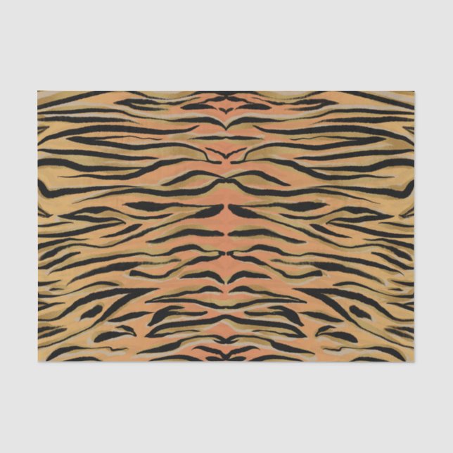 Stylish Black Gold Tiger Animal Print Tissue Paper (Front)
