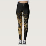 Stylish Black Gold Tree of Life Yoga Leggings<br><div class="desc">This design was created through digital art. It may be personalized by clicking the customize button and changing the color, adding a name, initials or your favorite words. Contact me at colorflowcreations@gmail.com if you with to have this design on another product. Purchase my original abstract acrylic painting for sale at...</div>