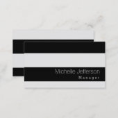 Stylish Black Gray Striped Pattern Business Card (Front/Back)