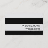 Stylish Black Gray Striped Pattern Business Card (Back)