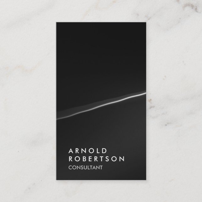 Stylish Black Gray Trendy Consultant Business Card (Front)