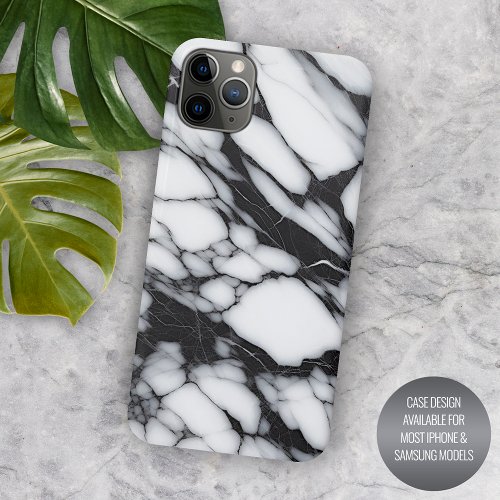 Stylish Black Gray White Marble Waves Art Pattern iPhone 15 Pro Max Case