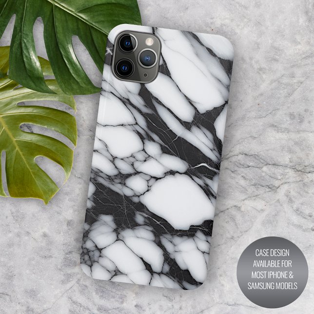 Stylish Black Gray White Marble Waves Art Pattern Case-Mate iPhone Case (Creator Uploaded)