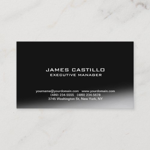 Stylish Black Grey Modern Professional Business Card