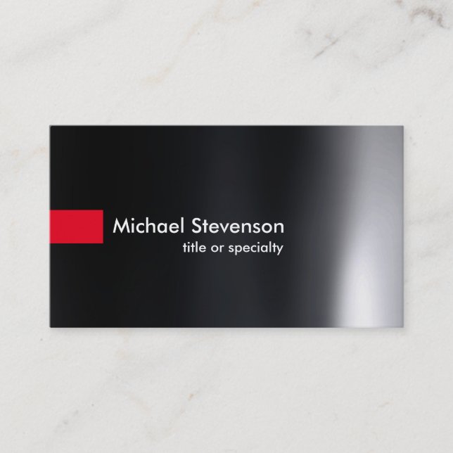 Stylish Black Grey Red Modern Unique Consultant Business Card (Front)