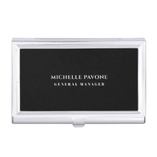 Stylish Black & Grey Simple Plain Professional Business Card Case
