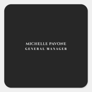 Stylish Black & Grey Simple Plain Professional Square Sticker