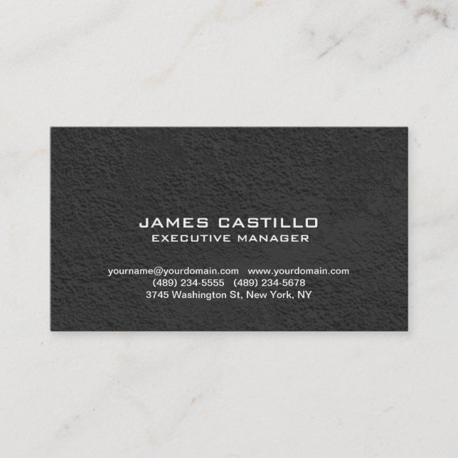 Stylish Black Grey Wall Modern Professional Business Card (Front)