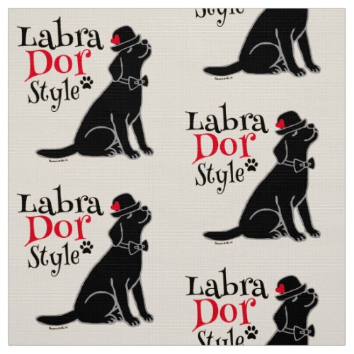 Stylish Black Labrador Fabric