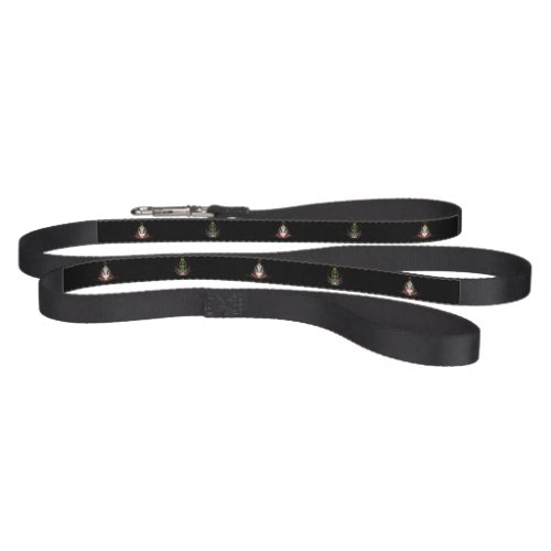 Stylish Black Leather Dog Leash with Silver Studs