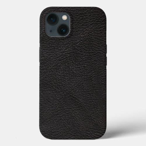 Stylish Black Leather With Texture iPhone 13 Case