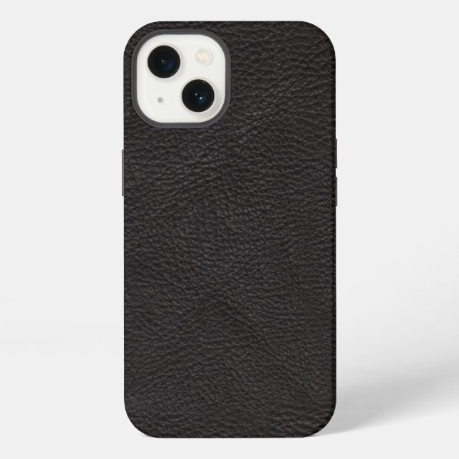 Stylish Black Leather With Texture Iphone Case (Back)