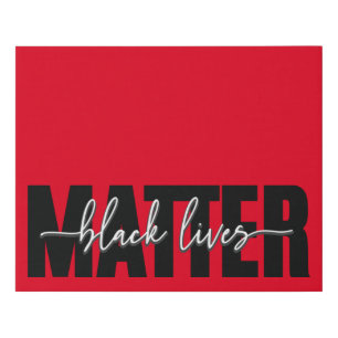 Stylish Black Lives Matter Faux Canvas Print