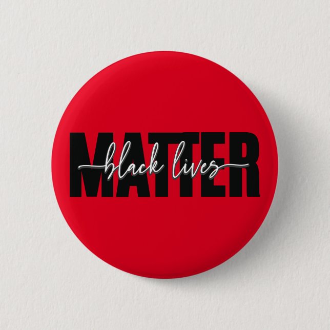 Stylish Black Lives Matter Typography   Button (Front)