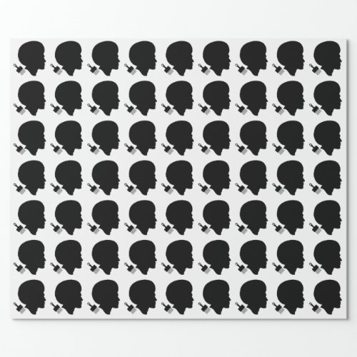 STYLISH BLACK MAN WITH AFRO PATTERN WRAPPING PAPER