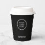 Stylish Black Minimalist Business Logo Corporate Paper Cups