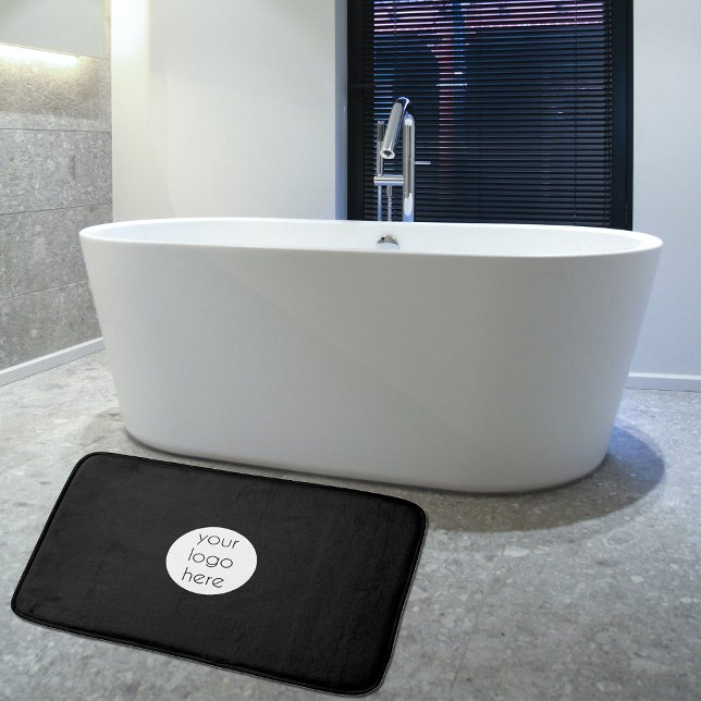 Stylish Black Modern Professional Business Logo Bath Mat (Creator Uploaded)