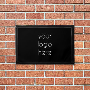 Stylish Black Modern Professional Business Logo Pennant