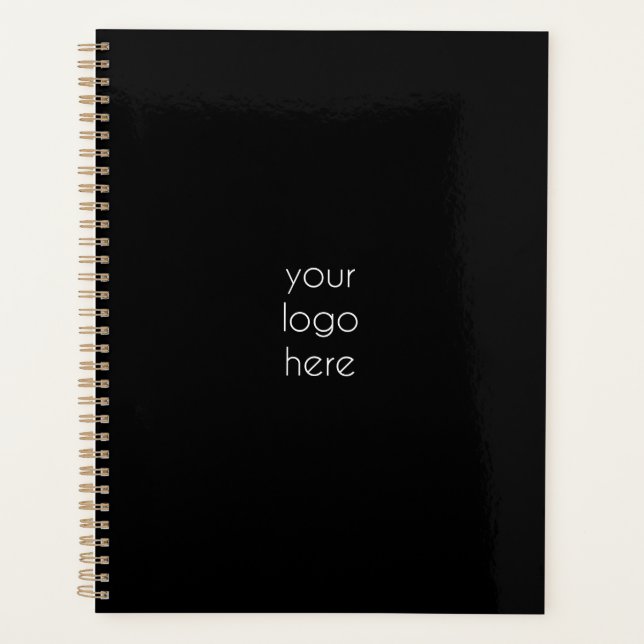 Stylish Black Modern Professional Business Logo Planner (Front)