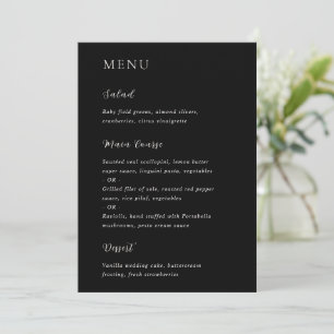 Stylish Black Modern Wedding Menu