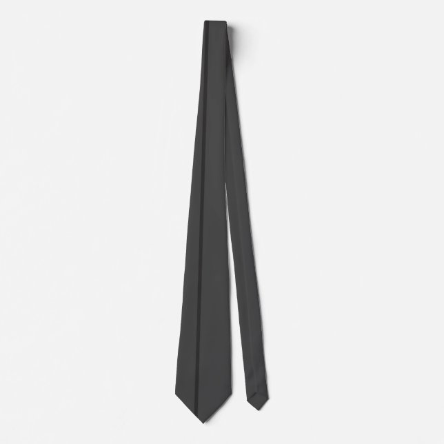 Stylish Black Monochrome Vertical Thin Line Neck Tie (Front)