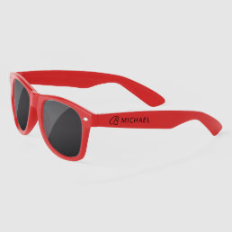 Stylish Black Monogram Personalized Name Sunglasses