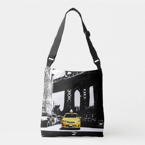 Stylish Black Nyc New York Yellow Taxi Brooklyn Crossbody Bag