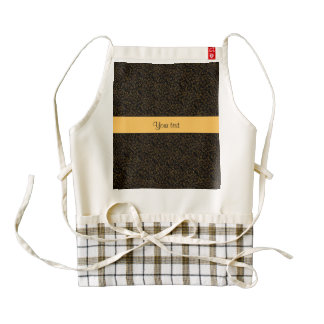 Stylish Black & Orange Glitter Mini Stars Zazzle HEART Apron