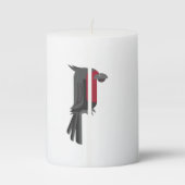 Stylish Black Palm Cockatoo Pillar Candle (Back)