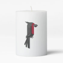 Stylish Black Palm Cockatoo Pillar Candle