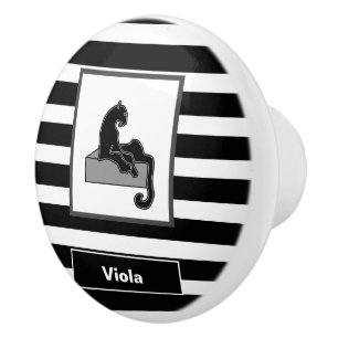 Stylish Black Panther Cat White Modern Ceramic Knob