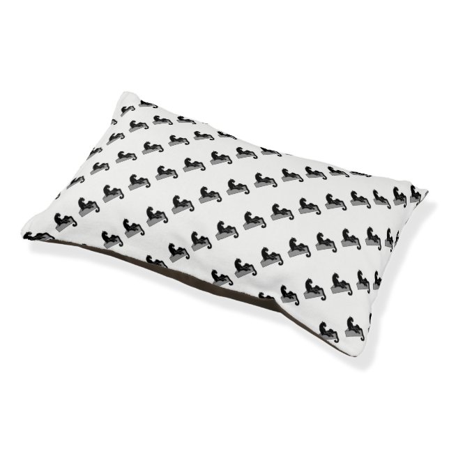 Stylish Black Panther Cat White Modern Pet Bed (Angled)