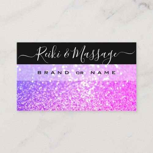 Stylish Black Pink Purple Sparkle Glitter Shimmery Business Card