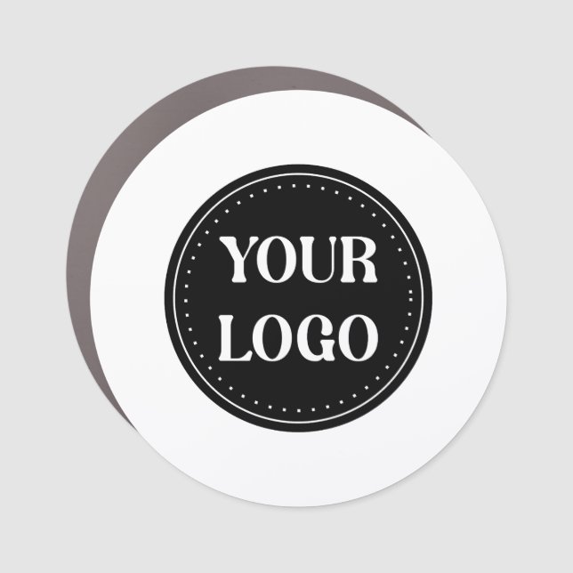 Stylish Black QR Code Design | Elegant Brand Car Magnet (Front)