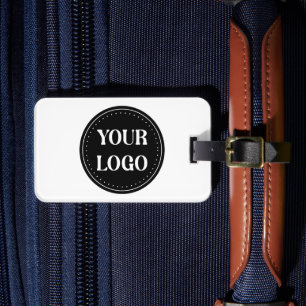 Stylish Black QR Code Design   Elegant Brand Luggage Tag