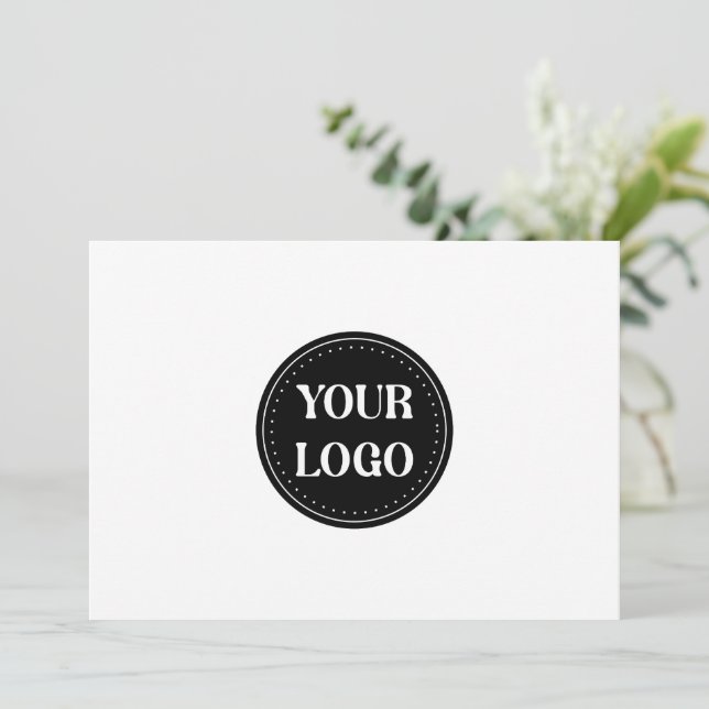 Stylish Black QR Code Design | Elegant Brand Save The Date (Standing Front)