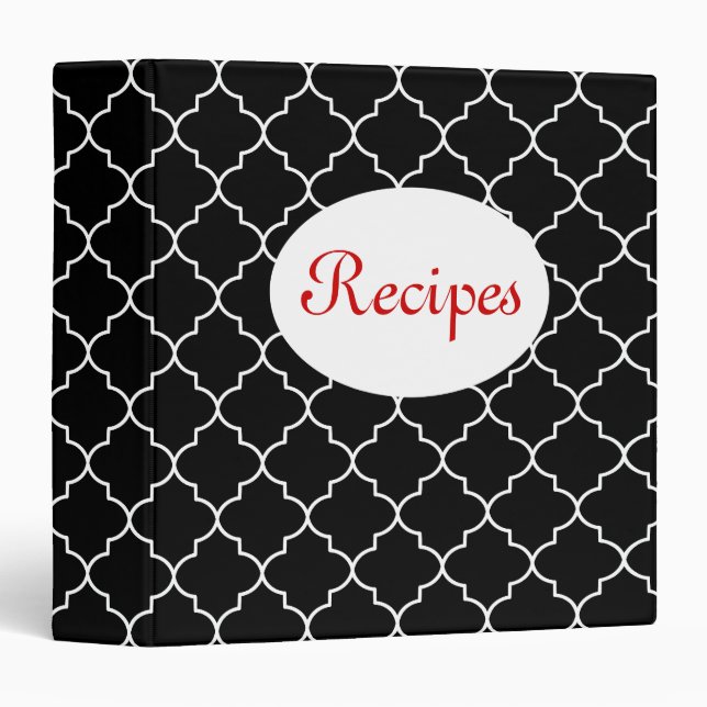 Stylish Black Recipe Binder (Front/Spine)