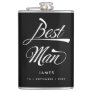 Stylish Black Retro Typography Best Man Groomsmen Flask
