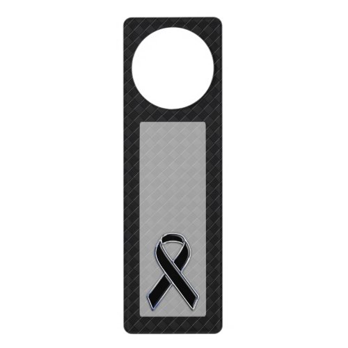 Stylish Black Ribbon Awareness Door Hanger