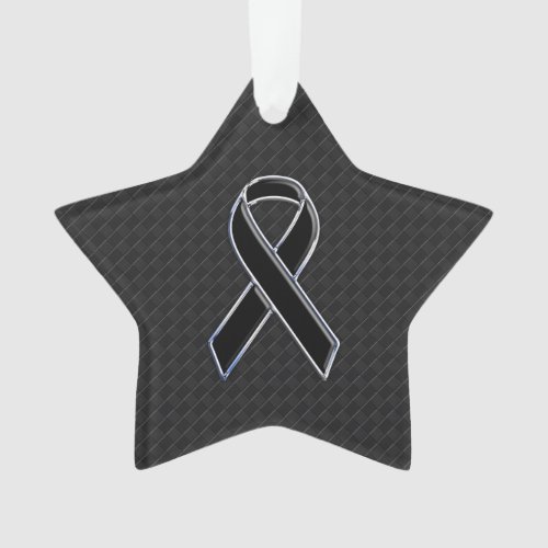 Stylish Black Ribbon Awareness Ornament