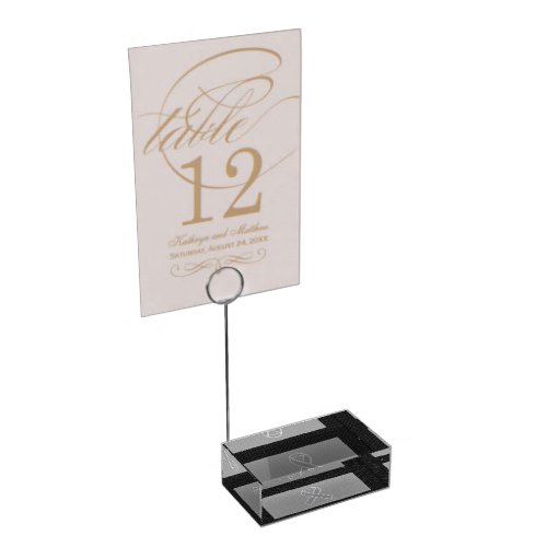 Stylish Black Ribbon Awareness Place Card Holder