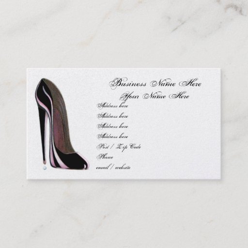 Customizable Stylish Black Shoe Business Card