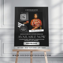 Stylish Black & Silver Book Release Author Sign