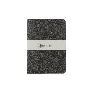 Stylish Black & Silver Glitter Mini Stars Passport Holder