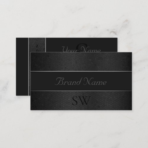Stylish Black Snake Dark Gray Colored and Initials Business Card