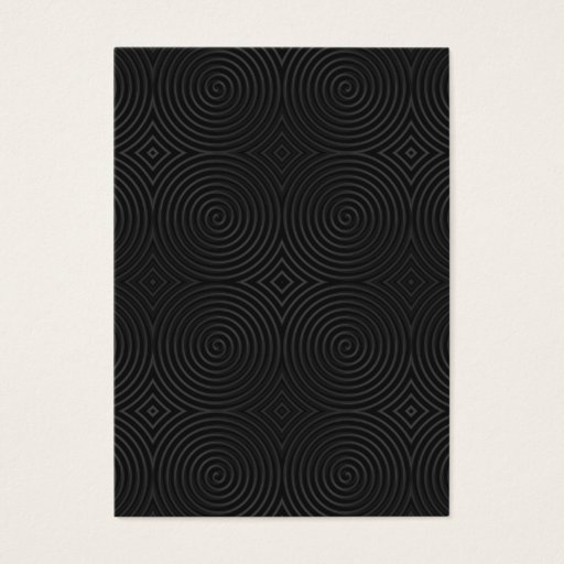 Customizable Stylish, black spirals design. business card