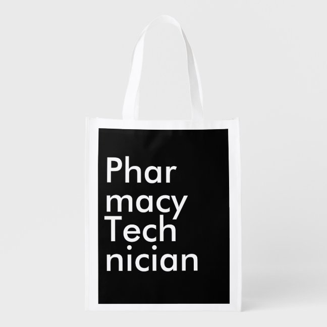 Stylish Black Square Pharmacy Technician Grocery Bag