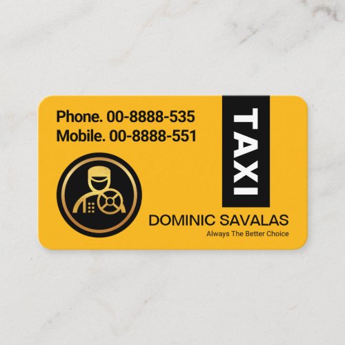 Stylish Black Stripe On Yellow Taxi Color Business Card