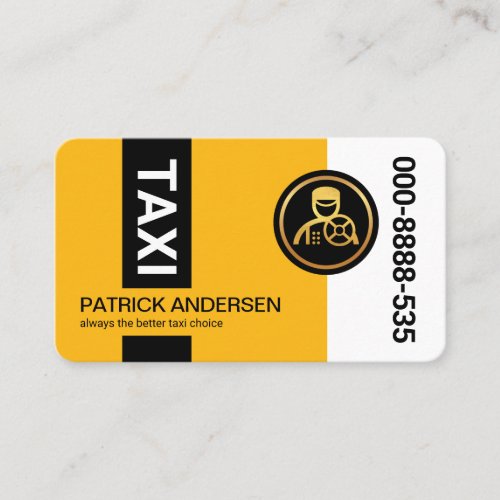 Stylish Black Stripe On Yellow Taxi Color Business Card