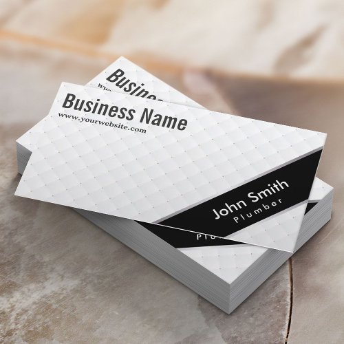 Stylish Black Stripe Plumbing Business Card